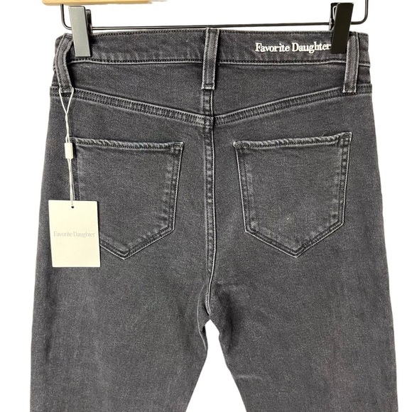 Favorite Daughter The Evelyn High Rise Straight Jeans Black Size 24 Stirrup - Picture 6 of 9